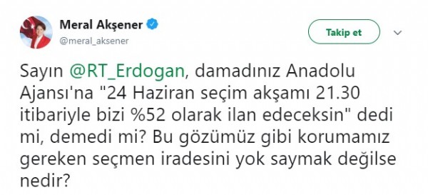 Akşener'den çirkin  24 Haziran iftirası